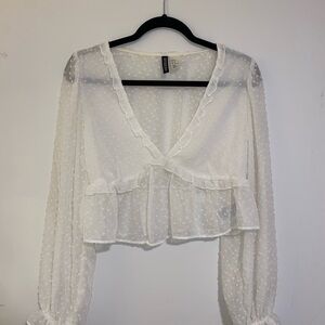H&M White Sheer Blouse